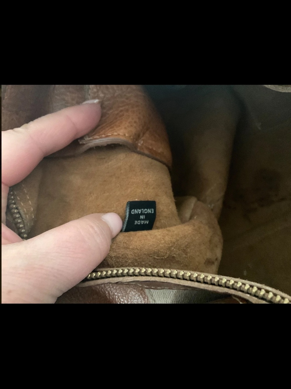 Mulberry Brown Leather and Beige Canvas Satchel - Picture 12 of 16